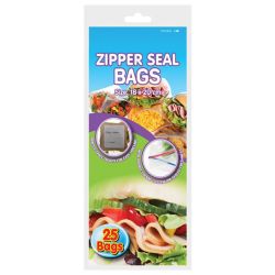 Sandwich Bag - 25 Piece - Zipper Seal - 18CM X 20CM - Disposable - 8 Pack