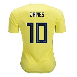 2018 Russia World Cup 10 James Rodriguez Columbia Soccer Jersey Men's National Jersey Yellow Size M