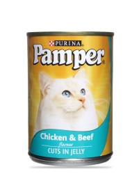 Purina Pamper Pamper Adult - Chicken And Beef Flavour Cuts In Jelly 385g