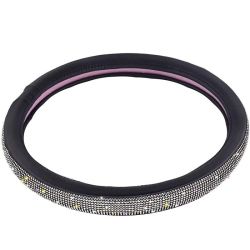 Steering Wheel Cover With Bling Bling Crystal Rhinestones -15 Inch