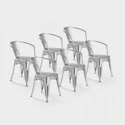 6 X Fritz Metal Dining Chair Set