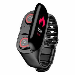 Wudidianzi 2 In 1SMART Watch With Bluetooth Earphone Heart Rate Monitor Smart Wristband Fitness Tracker Bracelet