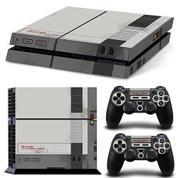Zoomhit PS4 Playstation 4 Console Skin Decal Sticker Old Nes Retro + 2 Controller Skins Set