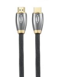 Electrolux Crystal Clarity 4K Uhd Gold Plated HDMI Cable Solid Copper & Oxygen Free 5M Black & Silver