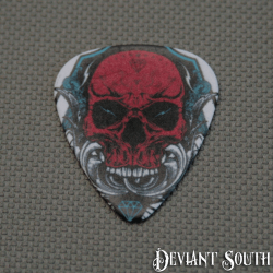 Double-sided Printed Plectrum - Red Skull Blue Diamond