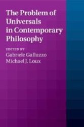 The Problem Of Universals In Contemporary Philosophy Paperback