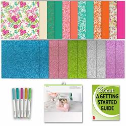 Cricut Machine Paper: Glitter Floral Patterned And Clear Acetate With Pen Set And Beginner Eguide