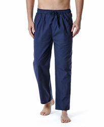Yukaichen Men's Cotton Linen Casual Pants Drawstring Lightweight Summer Yoga Trousers Pockets Navy XL