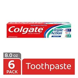 Colgate Triple Action Toothpaste Mint - 8 Ounce Pack Of 6