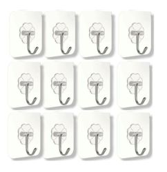 Deco Self Adhesive Hooks Stickers 12 Pack Clear Gift Star