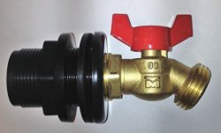 Rain Barrel Faucet Spigot 1 4 Turn Brass Valve 55 Gallon Water Tank W Bulkhead