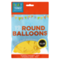 Yellow Round Balloons 12 Pack