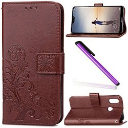 Huawei P20 Lite Case Huawei P20 MINI Cover Emaxeler Colour Embossing Stylish Wallet Case Kickstand Credit Cards Slot Cash Pockets Pu Leather Flip For