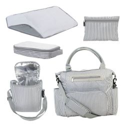 Baby Diaper Bag Value Set - 5 Pieces - Grey