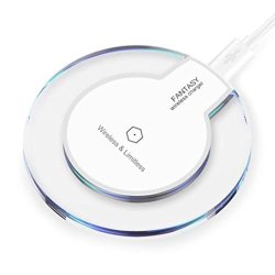 For Samsung Galaxy Note 8 Newest Clear Qi Wireless Fast Charger Charging Pad White