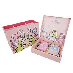 GIFT Chnhira Box With Hinged Lid Cute Fairy Tales 11.6 X 8.2 X 4 Inches Pink
