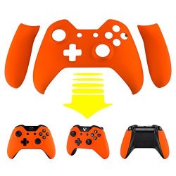 Extremerate Orange Soft Touch Front Shell Faceplate With Left Right Grip Panel Handle Side Rails For Microsoft Xbox One Controller
