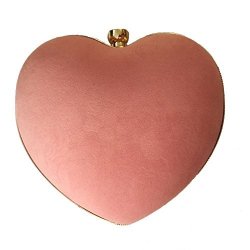 Womens Heart Shape Clutch Bag Messenger Shoulder Handbag Evening Party Prom Bag Purse Pink