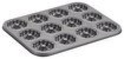 Cake Boss - Novelty 12-CUP Molded Braid Cookie Pan - Gray