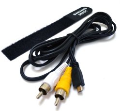 Bargains Depot 5 Feet Av Audio Video Cable Nikon EG-CP14 Camera Compatible + Cable Tie For Nikon Coolpix S80 S8000 S800C S8100 S8200