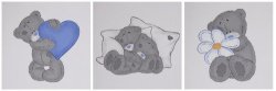 Tatty Teddy Canvas Painting Set 3 Pieces In Blue