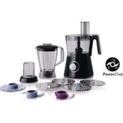 Philips HR7520 10 Viva Collection 850W Compact Food Processor Black