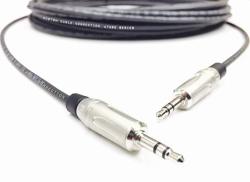Right Angle Stereo Audio Cable Male to Male FT-6 CL3P Rated by Custom Cable Connection 1/8 25 Foot Plenum 3.5mm