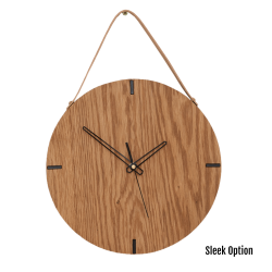 Finn Wall Clock In Oak - 250MM Dia Natural Sleek Black Second Hand