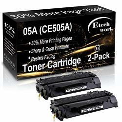 2-PACK Compatible 05A Toner Cartridge CE505A Used For Hp Laserjet P2055DN P2055D P2055X P2035 P2030 P2035N Printer Black Sold By Etechwork