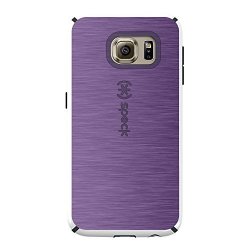 Custom White Speck Candyshell Case For Samsung Galaxy S6 - Purple Stainless Steel Print