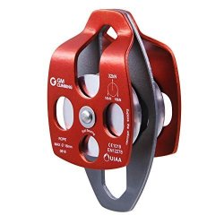 Gm Climbing 32KN Uiaa Certified Large Rescue Pulley Single Double Sheave With Swing Plate Ce Uiaa