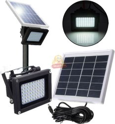 LED Solar Flood Light With 5 Meter Cable & Solar Panel