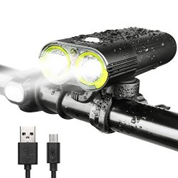 INTEY Bike Light USB Rechargeable Bicycle Lights  Waterproof Remote Power Bank