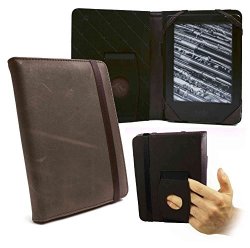 Tuff-luv Embrace Case Cover For Amazon Kindle Touch 2014 Voyage - 'western' Leather - Brown