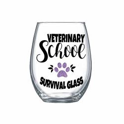 Veterinary School Graduation Gifts For Her Vet Admission 20OZ Funny Stemless Wine Glass 0150