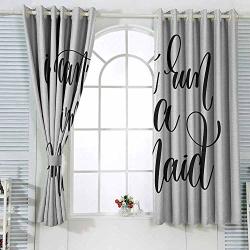 Vividx Retro Waterproof Window Curtain Im Mermaid Saying In Relation To Mythical Beings Awe Inspiring Girl Aspirations Lettering W108X84L Inches Concept Customized Curtains Black