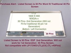 B173RTN01.1 New 17.3" Wxga++ 1600X900 LED Lcd Screen Glossy 30PIN Fits N173FGE-E23 REV.C1 LP173WD1-TPE1