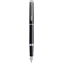 Waterman Hemisphere Essential Medium Fountain Pen Black And Chrome