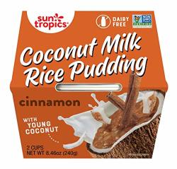 Sun Tropics Coconut Milk Rice Pudding Snack Cinnamon 4.23 Oz Cups 12 Pack Gluten Free Dairy Free Vegan Low Sugar Non-gmo Ready-to-eat
