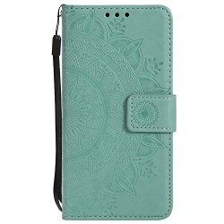 Iphone 6S Plus Case Iphone 6 Plus Cover Free 2 In 1 Stylus Pen + Wrist Strap Retro Pu Leather Mandala Flower Wallet Case
