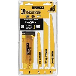 Dewalt DW4898 Bi-metal Reciprocating Saw Blade Set With Case 10-PIECE