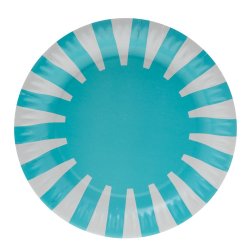 SC PARTY - 8 Pack Paper Plates 23CM Turquoise Stripe