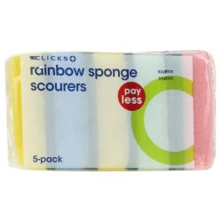 Payless Rainbow Sponge Scourers 5 Pack