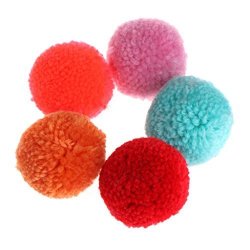 Rt-yutuyu's 5 Pcs Cat Toy Plush Balls Assorted Pet Game Kitten Interactive Soft Candy Color Cat Dog Pet Toy Supplies