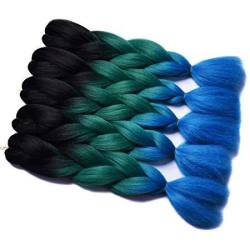 5 Packs Ombre Braiding Hair Extensions Three Tone Colored Jumbo