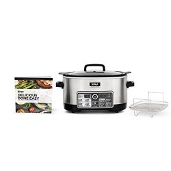 Ninja Auto-iq Multi slow Cooker With 80-PRE-PROGRAMMED Auto-iq Recipes For Searing Slow Cooking Baking And Steaming With 6-QUART Nonstick Pot CS960