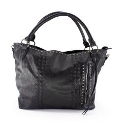 Ladies Zipper Shopper Bag - Black