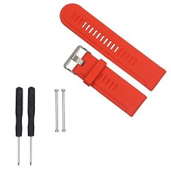 Kofun Soft Silicone Replacement Sports Watch Band Strap For Garmin Fenix 3 With Tools Kit Red