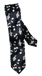 Ted And Jack - Music Man Skinny Look Novelty Tie Black Notes