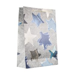 Gift Bag Paper Large Denim Stars